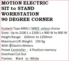 Motion Electric Sit And Stand 90 Degree Corner Workstation
